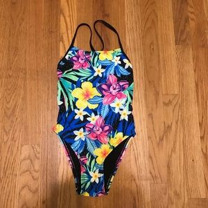 Floral tie back suit